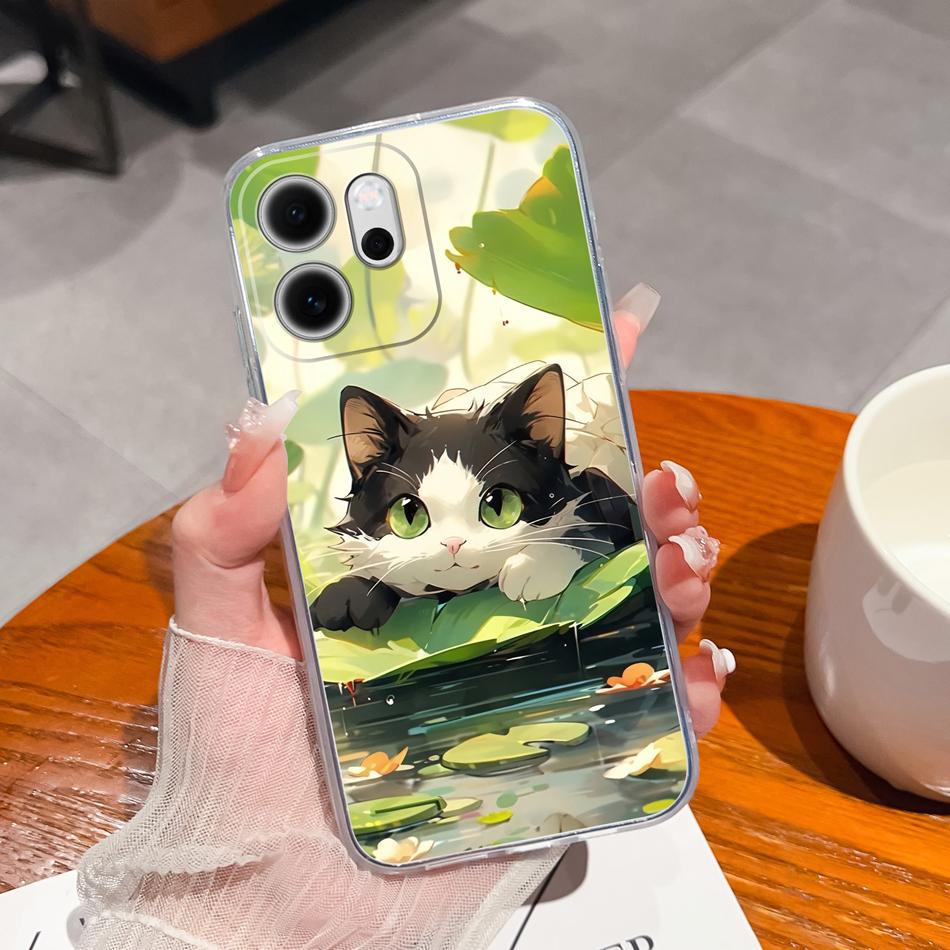For Oppo Reno 14F 5G Phone Case Leisure Style Patterns Soft Silicone TPU Transparent Lightweight Cover For Oppo Reno14 F Capa