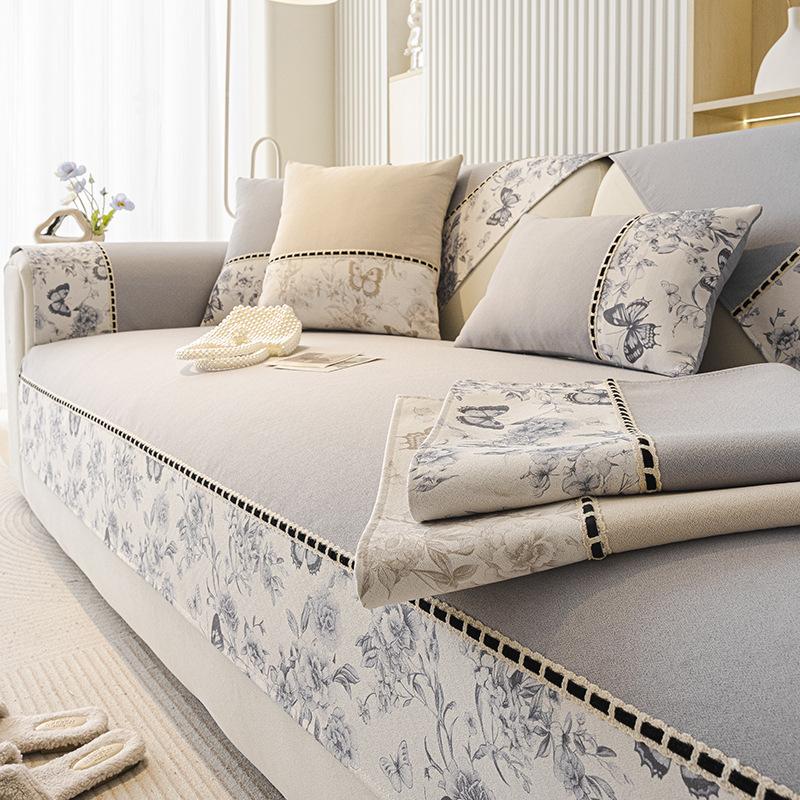 

Modern Minimalist Style Chenille Sofa Cushions Four Season Universal New Anti Slip Cushion Sofa Cover Full Cover Sofa Towel 70x70cm 1pcs