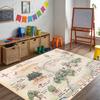 3D Hundred Acre Wood Map Carpet House Label Illustration on Green Rug, Interactive Storybook Floor Mat for Kids Playroom Fashion
