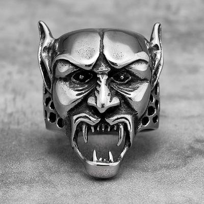 Gothic Vampire Skull Stainless Steel Mens Rings Punk Unique Trendy for Male Boyfriend Biker Jewelry Creativity Gift