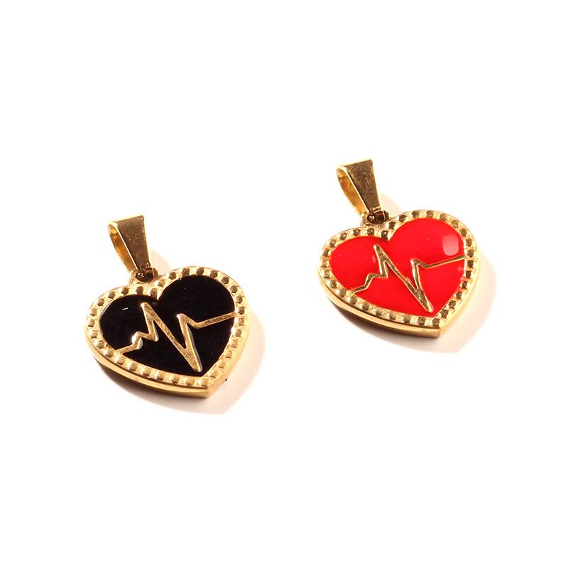 Retro Französisches Rotes Herzschlag Liebe Herz Anhänger: Stilvolles & Vielseitiges Accessoire für Damen