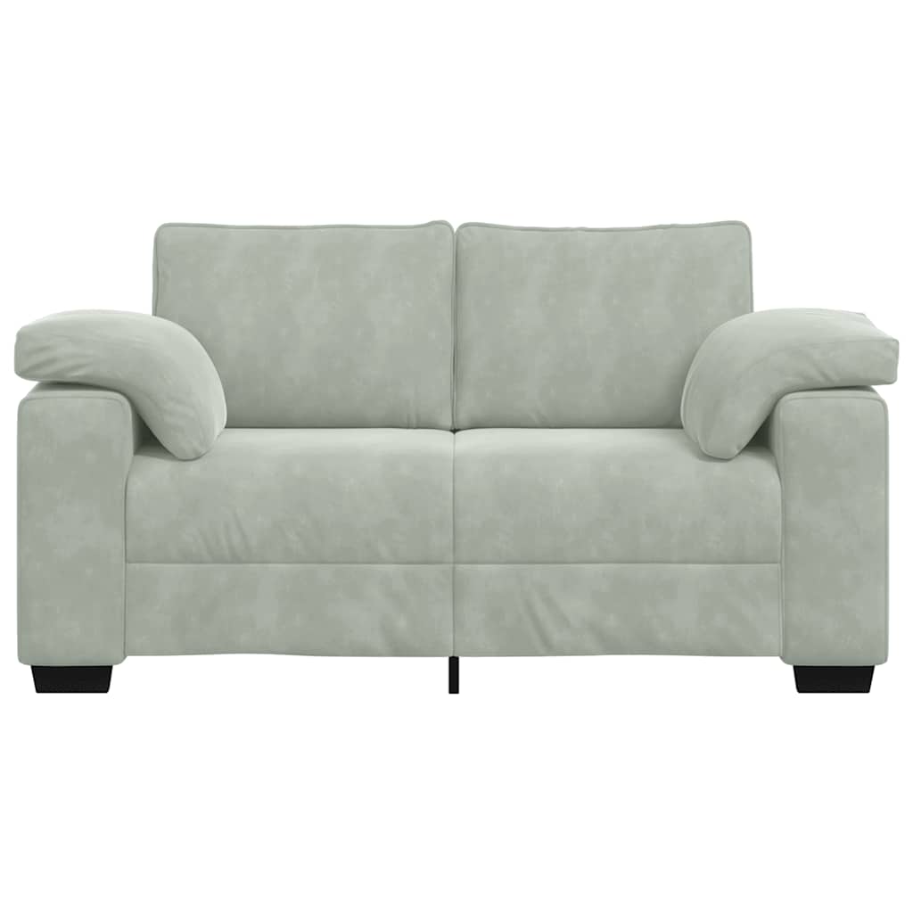 Two Seater Sofa Light Gray 160x77x82 cm Velvet