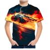Summer Round Neck 3D Racing Series Printed Top Fashionable Casual Short Sleeved Children's Boy T-shirts