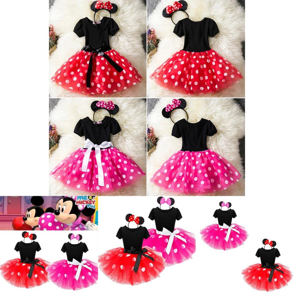 Halloween Cos Mickey Europäisches und Amerikanisches Polka Dot Kleid für Mädchen Perfekt für Tanzaufführungen