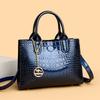 Luxury Crocodile pattern Large Capacity Commuting Women Crossbody Shoulder Bags Retro Patent Leather Handbags Shopping Tote Sac