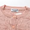 Girls' Long Sleeve Knitted Cardigan Round Neck Hollow Button Up Sweater Children's Tops