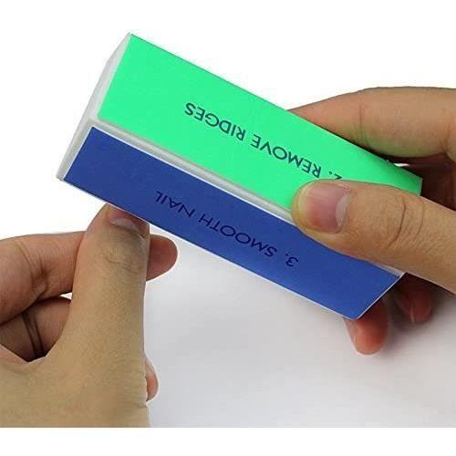 Lime à Ongles - Professionnel - 4 Faces Coloré - Bloc de Ponçage - Outils de Nail Art - 1307