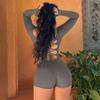Sommer Langarm Slim Sexy Overalls Damen Body Verband Rückenfrei Lässige Yoga Jumpsuits Damenmode Hohe Taille Elegant Playsuits Outfits 25755