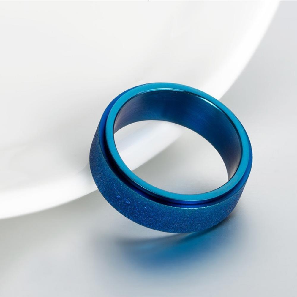 Titanium Steel Frosted Rotating Ring Stainless Steel Diamond Sand Anxiety Relieving and Stress Relieving Ring