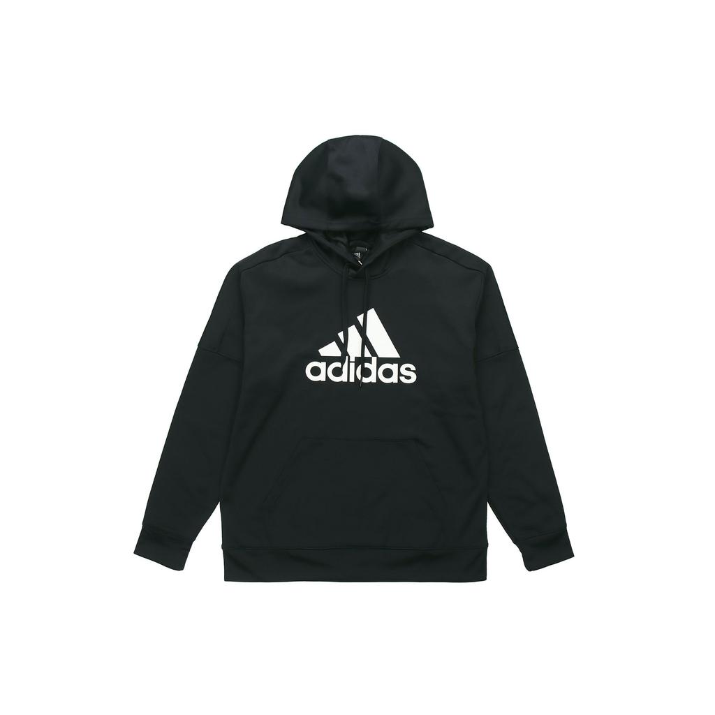 Adidas Logo Print Pullover Hoodie Men Sportswear Black DH9018