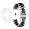 Stainless Steel Metal Watch Band & TPU Full Cover Case For Amazfit Active Max Three Bead Strap Protective Set