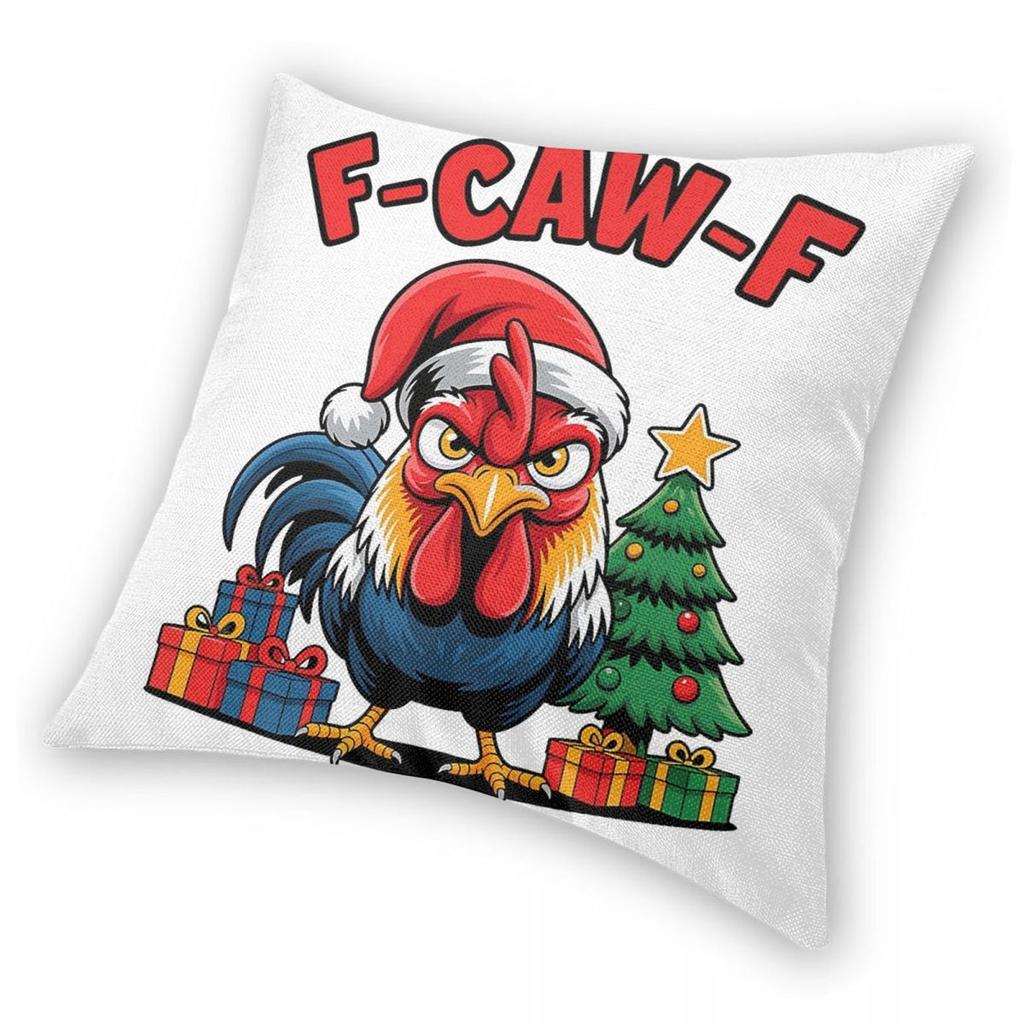 F-Caw-F Christmas Chicken X-Mas Pillowcase Double-sided Printing Polyester Cushion Cover Decoration Pillow Case Cover Home