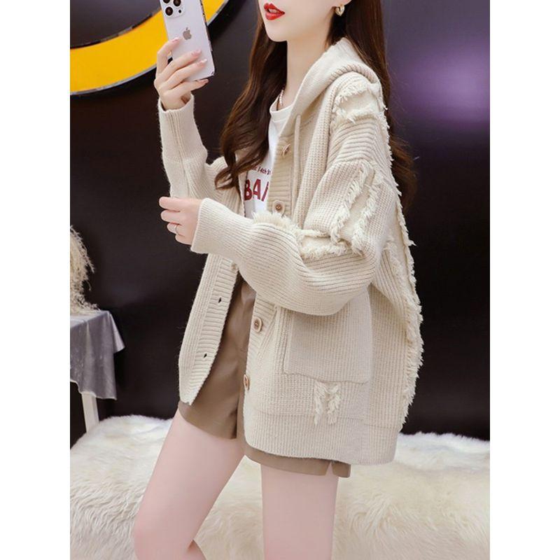 

Худи-пальто Женская одежда Осень и Зима Старшеклассник Ученик средней школы Молодежь Свитер с бахромой Свободный кардиган Толстовка Apricot S(Recommended 47.50kg below])