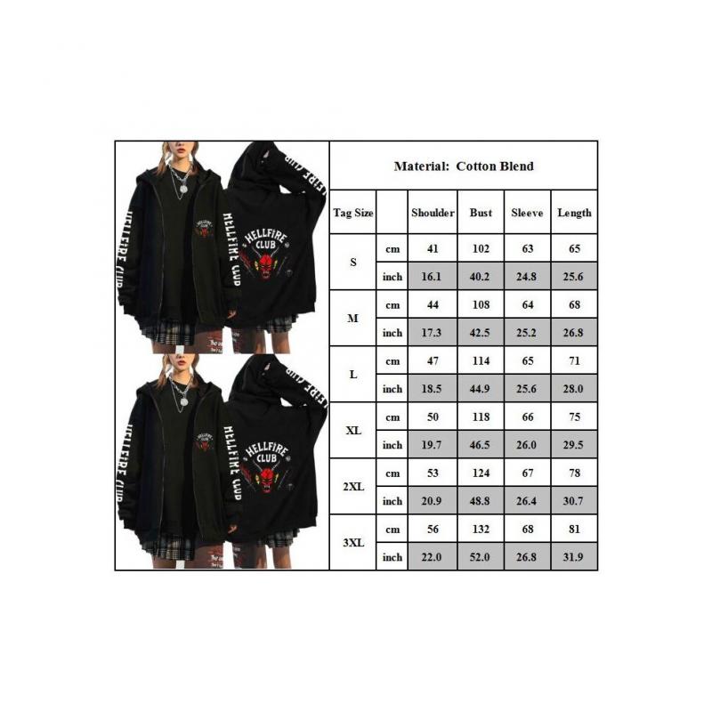 Stranger Things Sudadera con Capucha y Cremallera para Mujer Chaqueta de Manga Larga Abrigo de Invierno