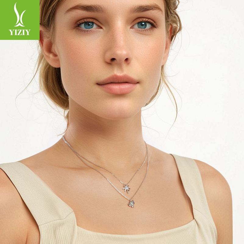 S925 Sterling Silver, Creative Cactus Opal Necklace Women'S Light Luxury Niche Jewelry Cross-Border Ns Style