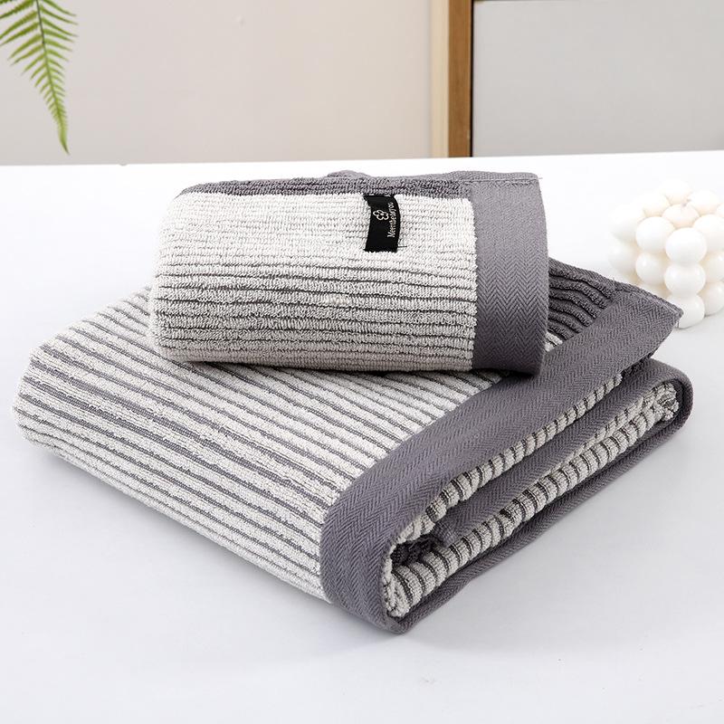 Thickened Pure Cotton Embroidered Bath & Face Towel - Highly Absorbent, Perfect for Home Use or Gifts