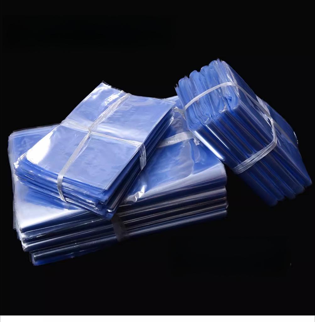 100 Stück Mehrspezifikations Strapazierfähige PVC Schrumpffolie Zylindrische Transparente Kunststoffverpackungsfolie Geeignet für Schuh-, Bekleidungs-/Spielzeug-/Geschenkverpackung