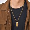 Vnox Vertical Bar Necklaces for Men Boys, Stainless Steel Rectangle Pendant, Gold Color Box Chain Trendy Necklace Jewelry Gifts