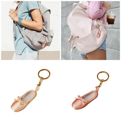 Handmade Ballet Slipper Keyring Stylish Mobile Phone Pendant Bag Accessory Lightweight Key Accessory Gift for Dancers