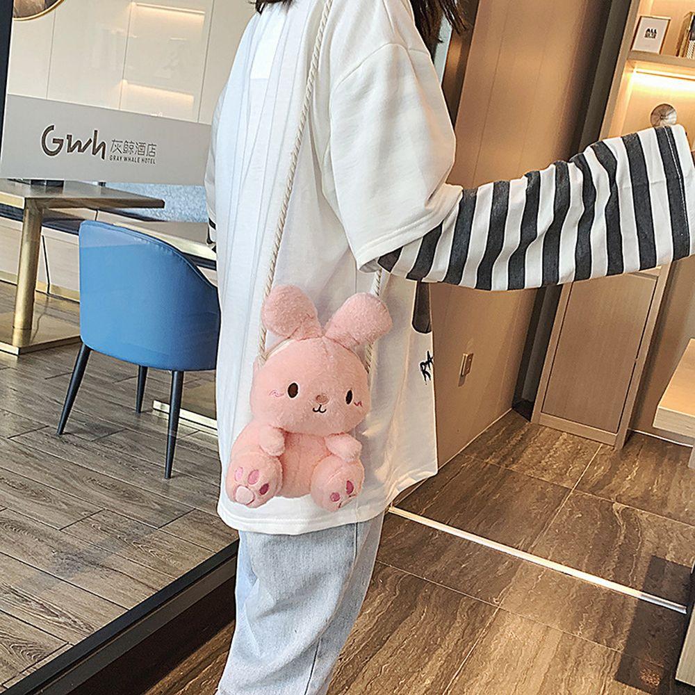 Rabbit Plush Schoolbag Rabbit Plush Backpack Stuffed Backpacks Plush Schoolbag Rabbit Shoulder Bag