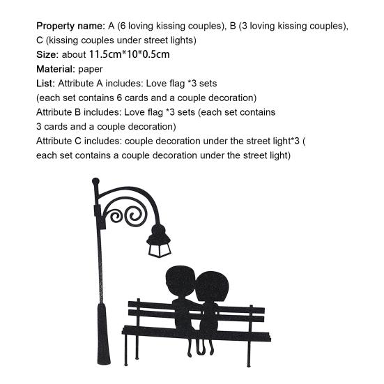 3 Set Cake Topper DIY Decorative Love Heart Sweet Lovers Cupcake Insert Card for Valentines Day