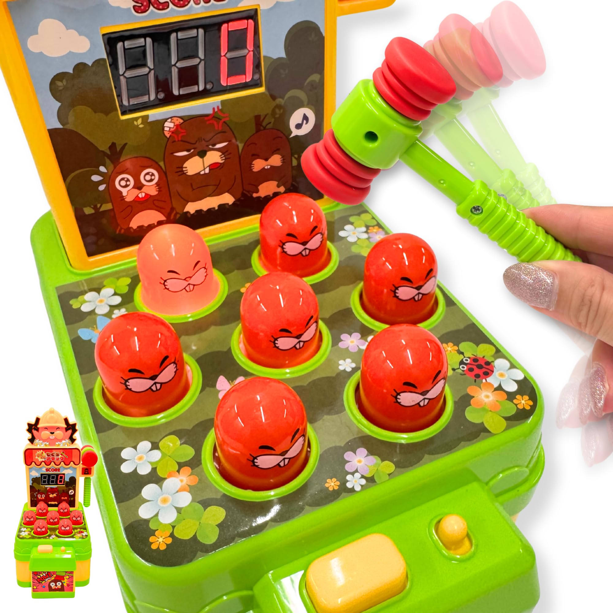 

Festival Game Set with Prizes Street Mole Safe Design [Great Supplies] Whack-a-Mole Hammer, [Festivals, Events, Kids Parties, Food, Fairs] Hammer,