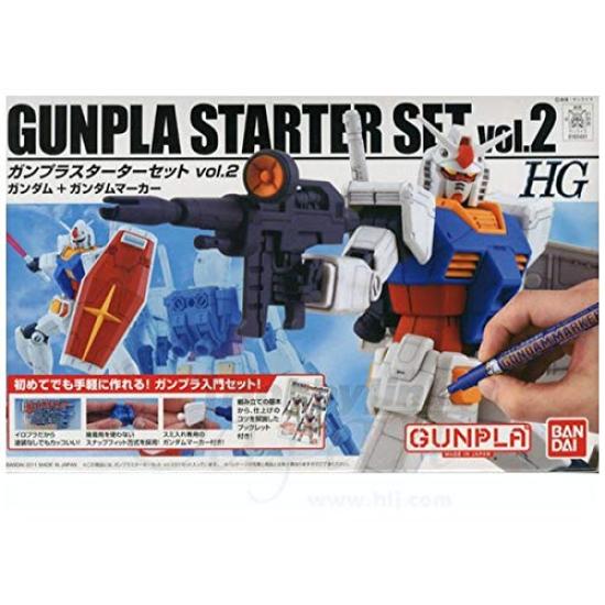 HG Mobile Suit Gundam Gunpla Starter Set 2 Scale Plastic Model 1/144 Pre-Colored