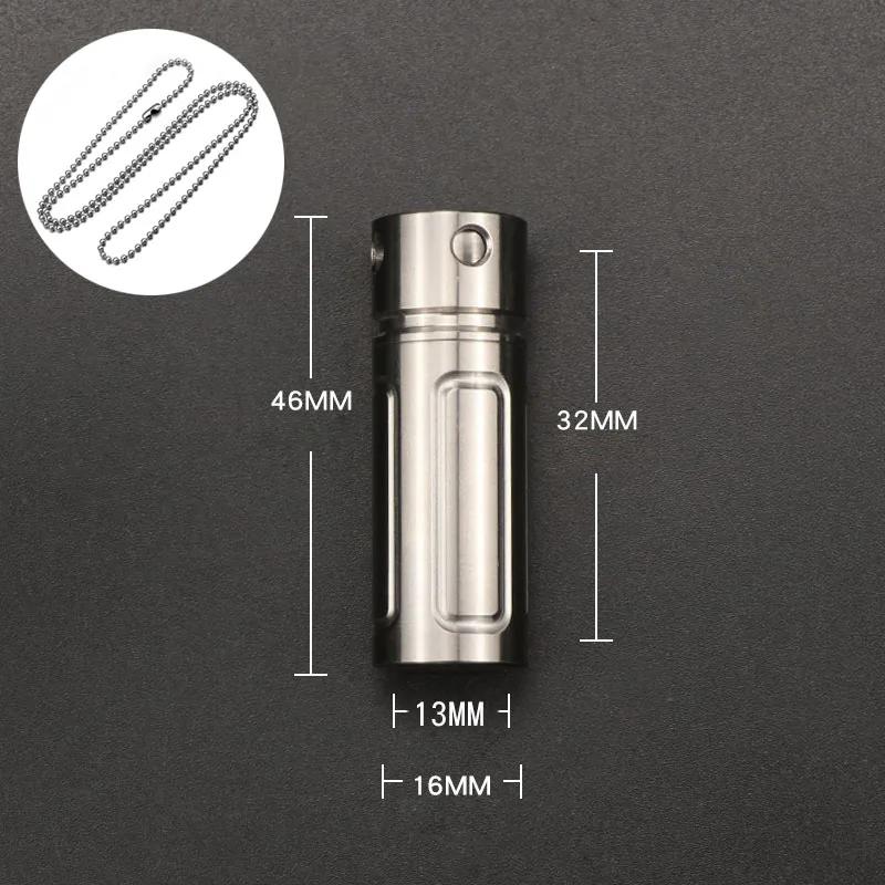 Titanium Alloy Waterproof Container Keychain Sealed Capsule Bottle Can Medicine Box Storage Outdoor EDC Tools with Necklace Gift