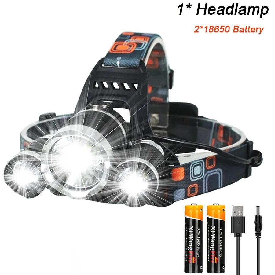 Ultra Bright LED Portable Headlight Rechargeable 18650 Battery Fishing Hunting Head Flashlight Outdoor Camping Emergency Lantern
