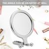 Double Sided Makeup Mirror 10x Magnifying Foldable Handheld Cosmetic Mirror For Home Travel(Silver )