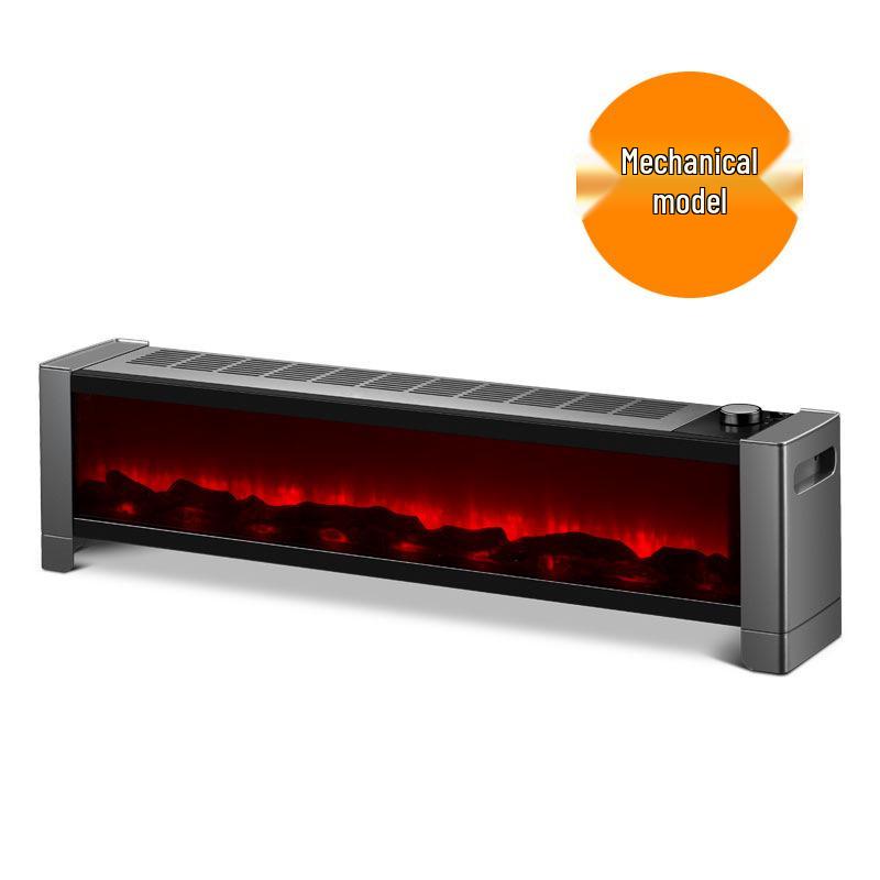 3D Flame Skirting Board Heater: Quick Heat Electric Fireplace for Bedroom