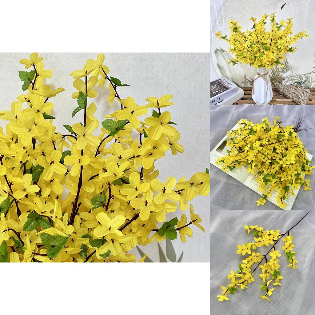 Winter Jasmine Fake Flower Bridal Arrangement With Durable Plastic Material For Wedding Venue And Photography Props