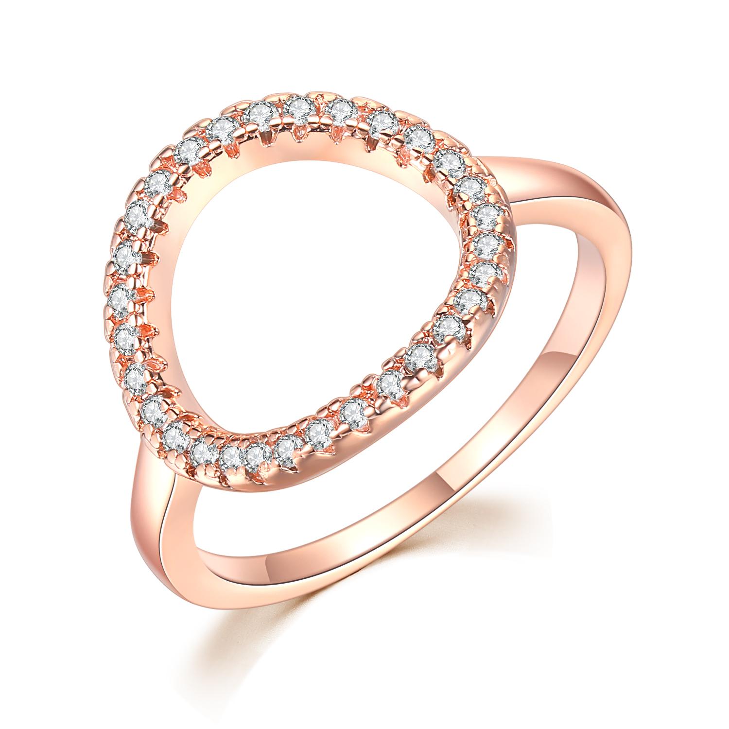 

ZHOUYANG Ring For Women Summer Circle Personality Sweet Gift Rose Gold Color All Size Fashion Jewelry R843 R844 4