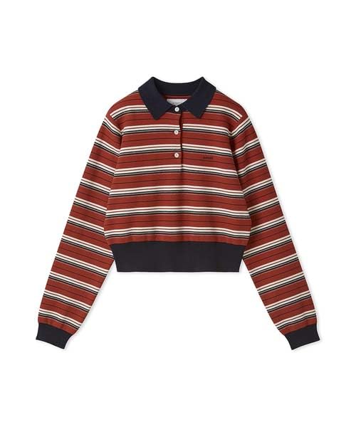 

Emi Logo Polo Knit 13WNT251054 Red Women s Multi-Border