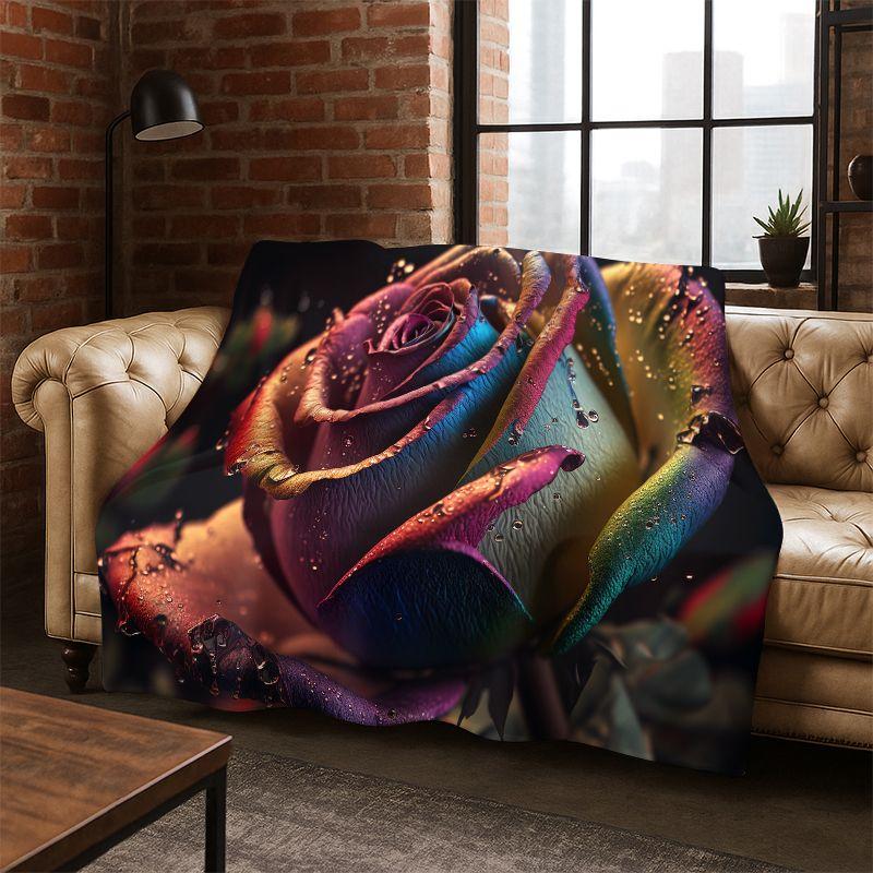 Romantische Rose Blume Gänseblümchen Cartoon Flanell Decke Weich Warm Überwurfdecke für Schlafzimmer Wohnzimmer Bett Reise Camping Picknick Kind