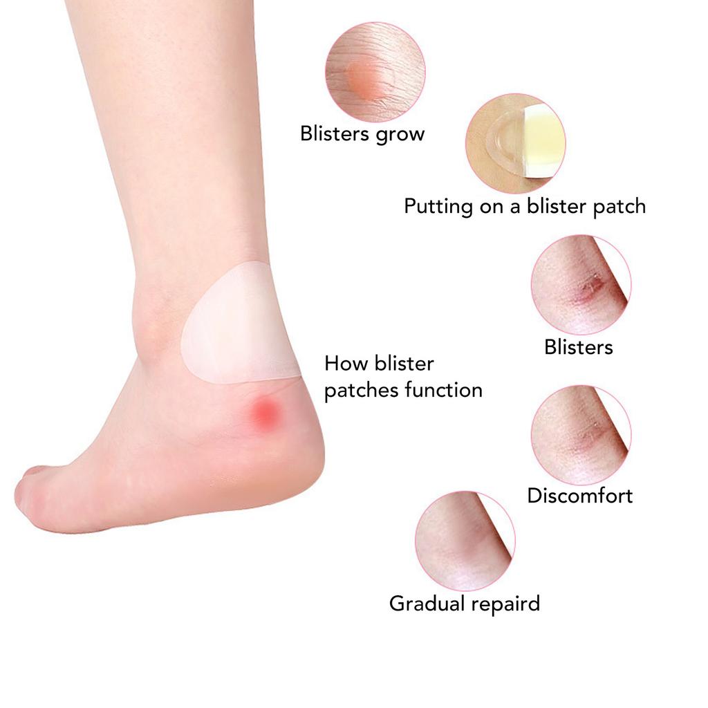 20pcs Gel Blister Cushion Portable Universal Waterproof Soft Comfortable Invisible Anti Friction Gel Patch for Toe Heel
