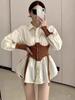 French Style Oversized Shirt With 3d Effect And Polo Collar For Women Spring Casual Wear