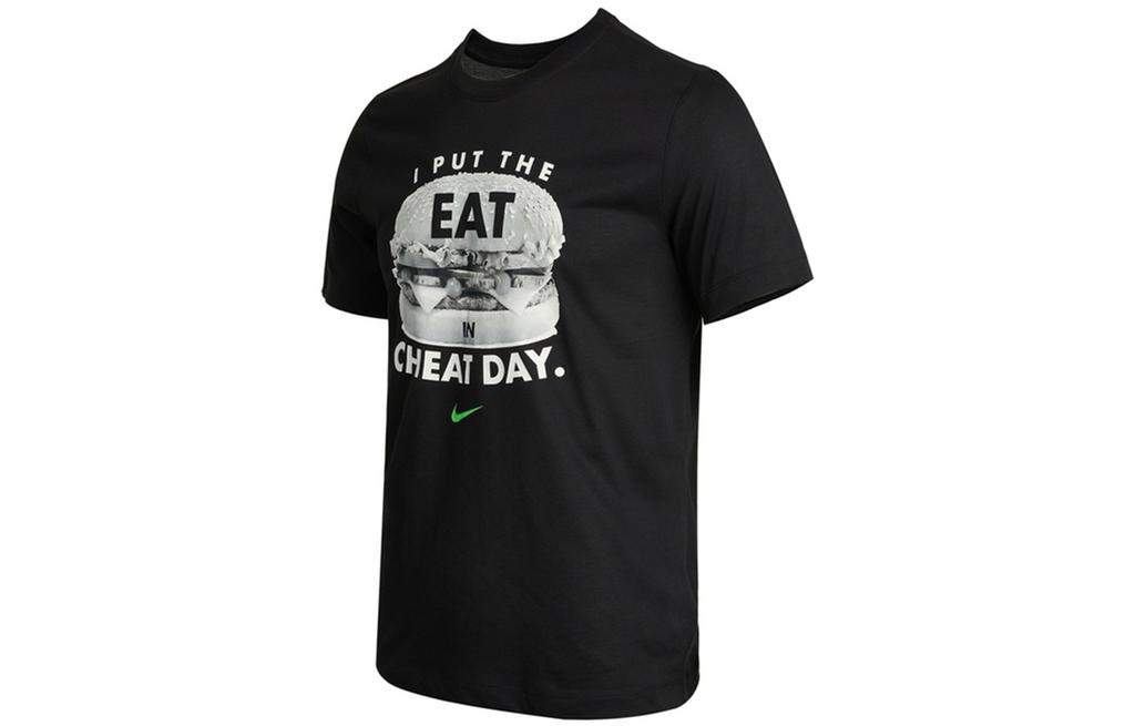 Nike T-Shirts Men's Black Crew Neck Moderate Straight Fit DD6921-010
