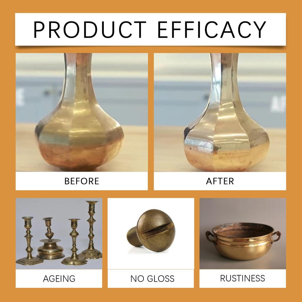Jakehoe Brass Polishing Cleaning Spray Tarnish Removing Polishing Brightening Gentle Maintenance Brass Care Spray