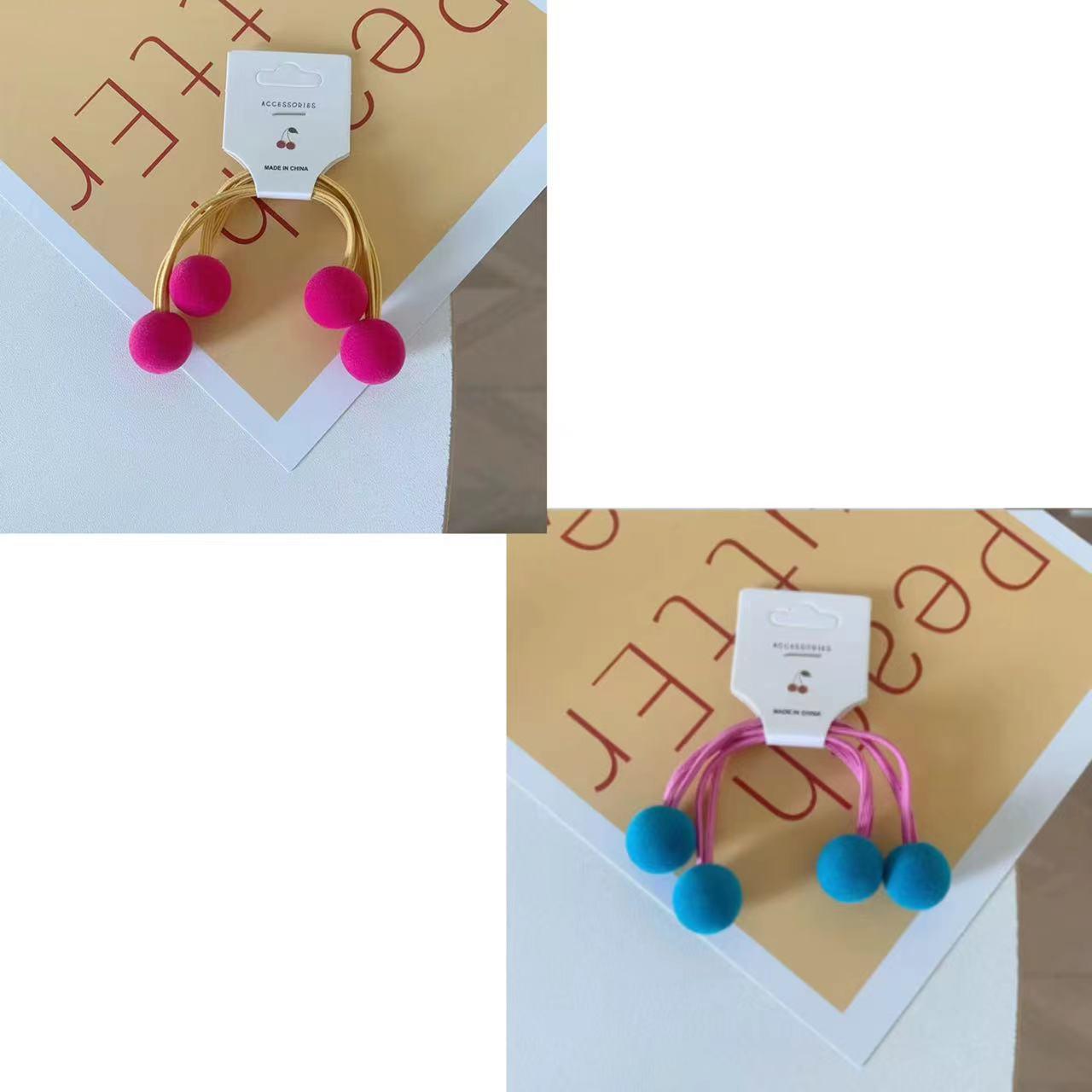 

Cute Baby Flocked Ball Hair Tie – High-Elastic Double-Ended Hair Accessory for Girls No Size