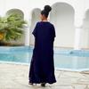 EDOLYNSA Vestido playero bohemio negro con cuello de pico para mujer, Túnica larga, caftán Sexy, ropa de playa de talla grande, traje de baño Q1545 2024