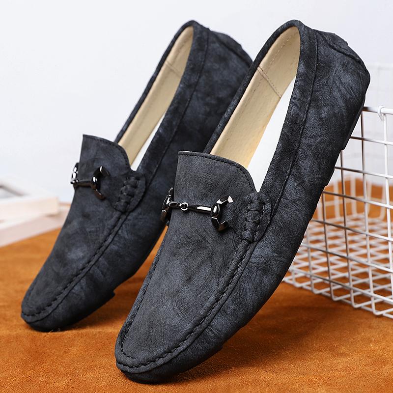 Fashion Men Casual Shoes Fashion Men Fur Handmade Suede Genuine Leather Mens Loafers Moccasins Slip On Men's Flats Male Driving Shoes