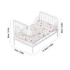 1:12 Scale Dollhouse Furniture Mini Bed Set Decorative Pillow Metal Frame Realistic Miniature Bed White Star Pattern