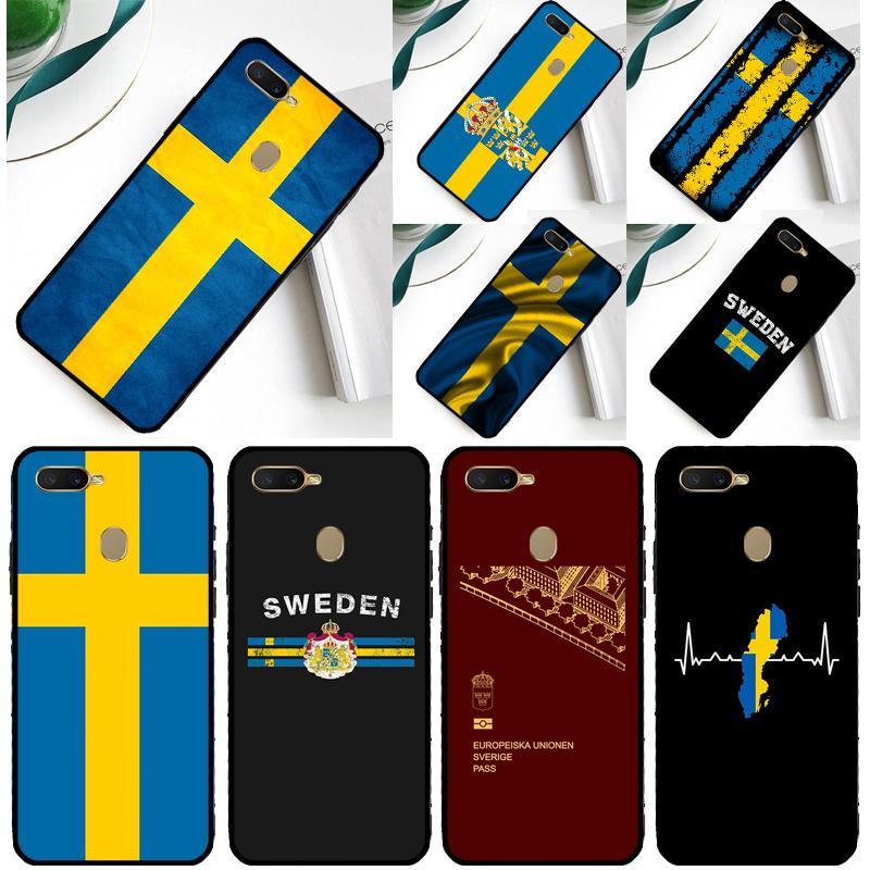 Sweden Flag Case For Oppo A40 A60 A80 A16 A76 A96 A18 A38 A58 A78 A98 A91 A15 A17 A74 A94 A54 A57S Cover