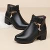 Baumwollschuhe mit dickem Absatz, Winterfleece, Winterschuhe für Mittelalte und Ältere, Damenschuhe für Mittelalte, Warme Stiefel, Winter-Lederstiefel mit rutschfester Sohle