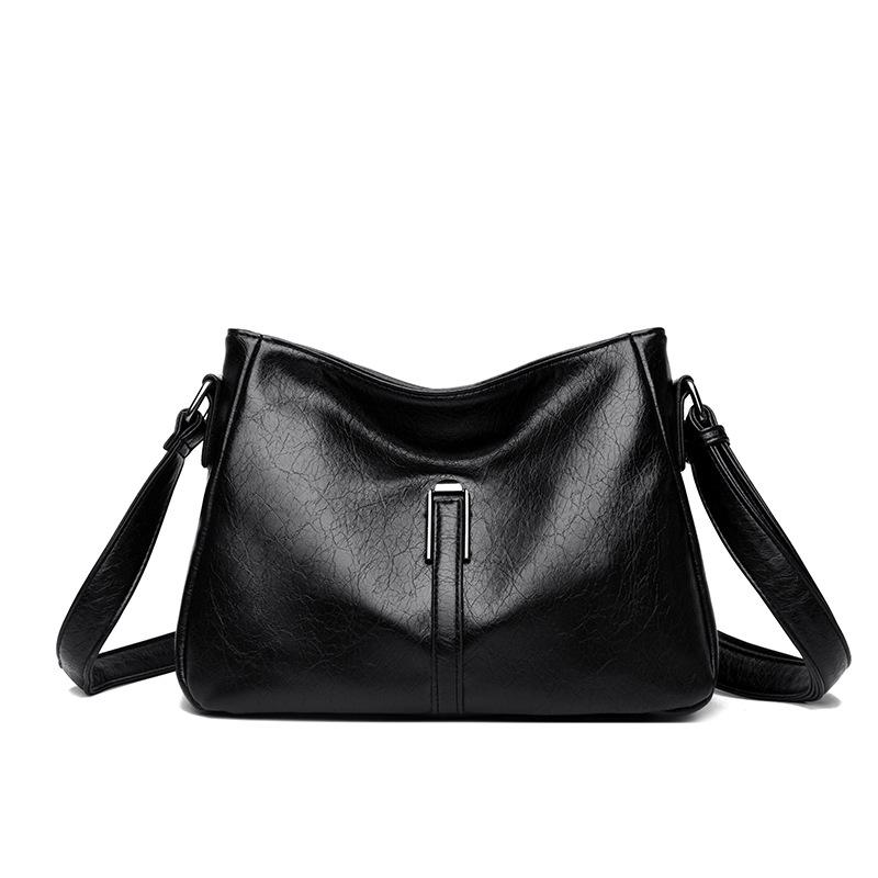 Women's bag new soft leather large-capacity medium mother bag atmospheric shoulder bag fashionable and simple messenger bag