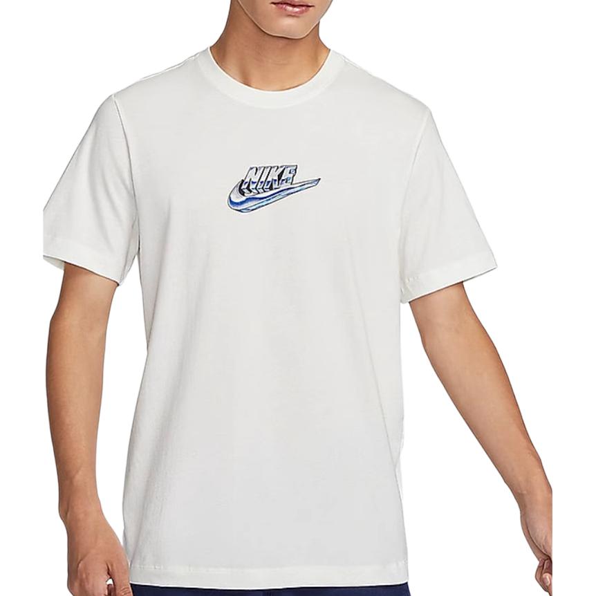Nike Sportswear Letter Brand Logo Design Breathable Comfortable Pullover Short Sleeve T-Shirt Men T-Shirts Sail FZ5398-133
