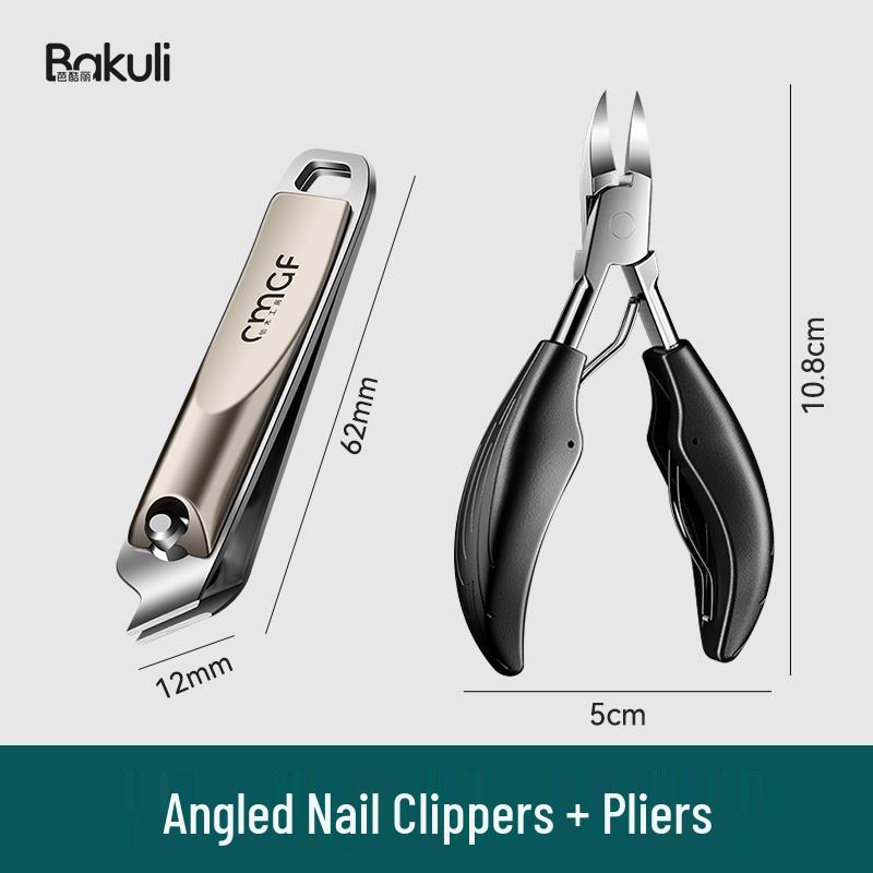 German Angled Nail Clippers - Large, Portable Manicure & Pedicure Scissors Set