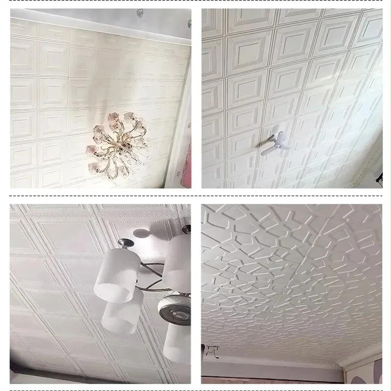 European Style Simple 3D Wall Stickers Ceiling TV Background Decor Wallpaper House Renovation Accessories Waterproof Decoration