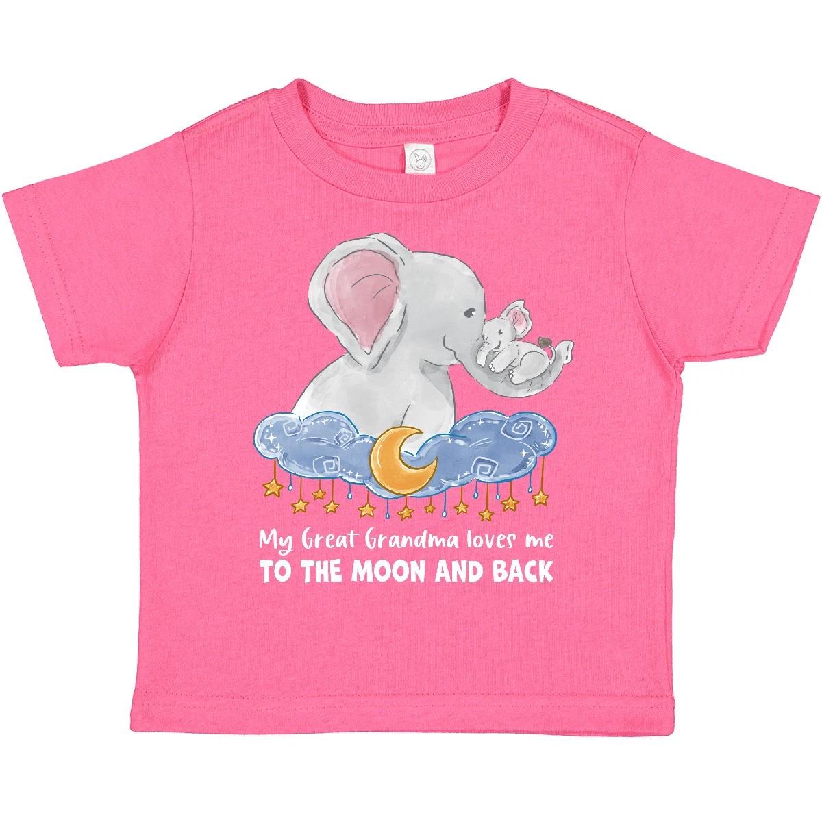 

Inktastic My Great Grandma Loves Me To The Moon And Back Toddler kids boys T-Shirt Animals 100